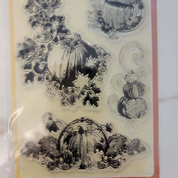 Inkadinkado CREEPY LANE PUMPKINS #60-30185 Clear Cling Stamps Set of 5 NEW - Picture 6 of 6